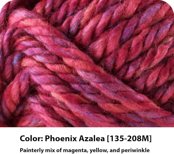Lion Brand Yarn Hometown Yarn, Super-Bulky Yarn for Knitting, Crocheting, and Crafting, 1 Pack, Phoenix Azalea | Super Bulky Acrylic Fiber for Warm Crochet Blankets, Knit Winter Hats, Chunky Cardigans, Soft Scarves, Weaving