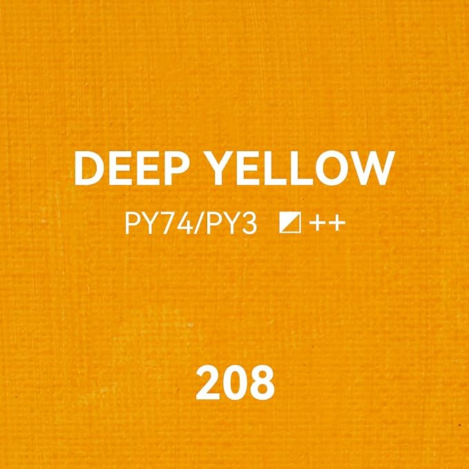 PHOENIX Deep Yellow Oil Paint - Studio Oil Paint Single Large Tube - 170ml / 5.75 Fl oz. Deep Yellow 208