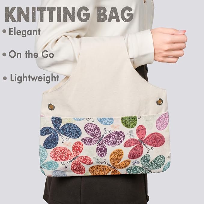 TOGETRUE Yarn Bag, Knitting Crochet Tote Bag, Yarn Storage Bag Organizer