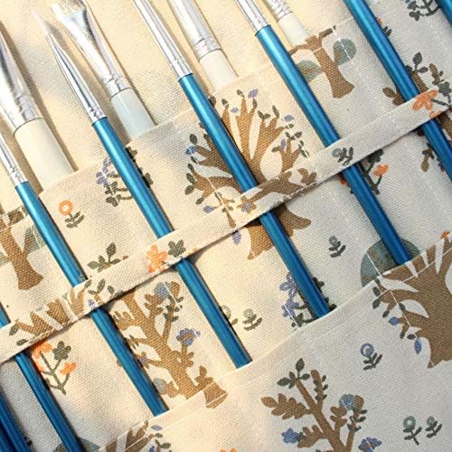 Funny live Paint Brush Holder Art Supplies, Artist Brush Holder & Storage Organizer Roll-Up Case Bag, Protect Acrylic Oil Watercolor Paintbrushes (Trees 20 Slot Pockets)