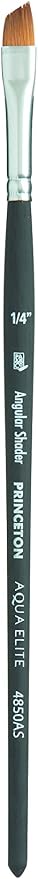 Princeton Aqua Elite, Series 4850, Synthetic Kolinsky Watercolor Paint Brush,Angle Shader, 1/4 Inch