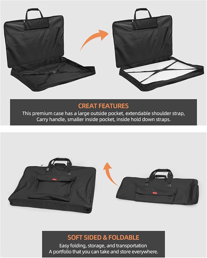 Nicpro Large Art Portfolio Bag 36 x 48 in, Nylon Artist Storage Case