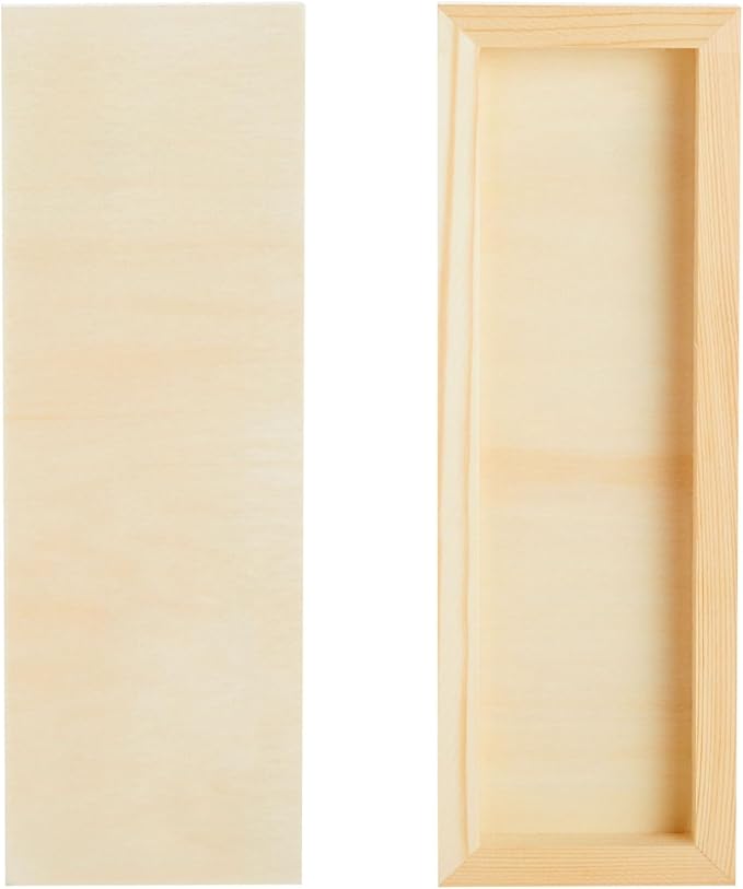 Bright Creations Unfinished Wood Canvas Boards - Boards for Crafting & Painting - Hanging Wood Sign & Wall Decor - 4 x 12 in, Pack of 6