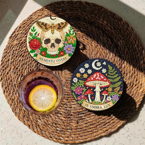 8 Pcs Tarot Diamond Art Coasters Kits, Tarot Diamond Painting Coasters