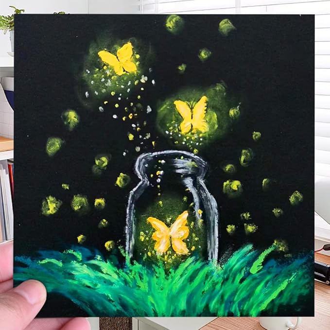 4.9x4.9 Inches Black Paper Sketchbook,30Sheets Tearable Small Sketchbook