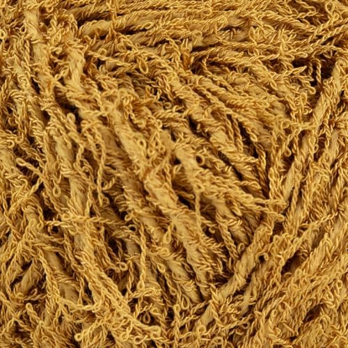Makromecity Bubble Scrubby Yarn - 100% Premium Polyester Yarn for Crocheting and Knitting - 3.5 Oz (100g), 98 Yds (90m) - Ideal for Dishcloths, Crafting & Bath Washcloths (Mustard, 1 Skein)