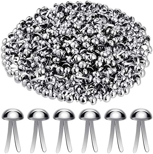 Hotop 500 Pcs Brad for Paper Crafts Metal Paper Fasteners,Silver