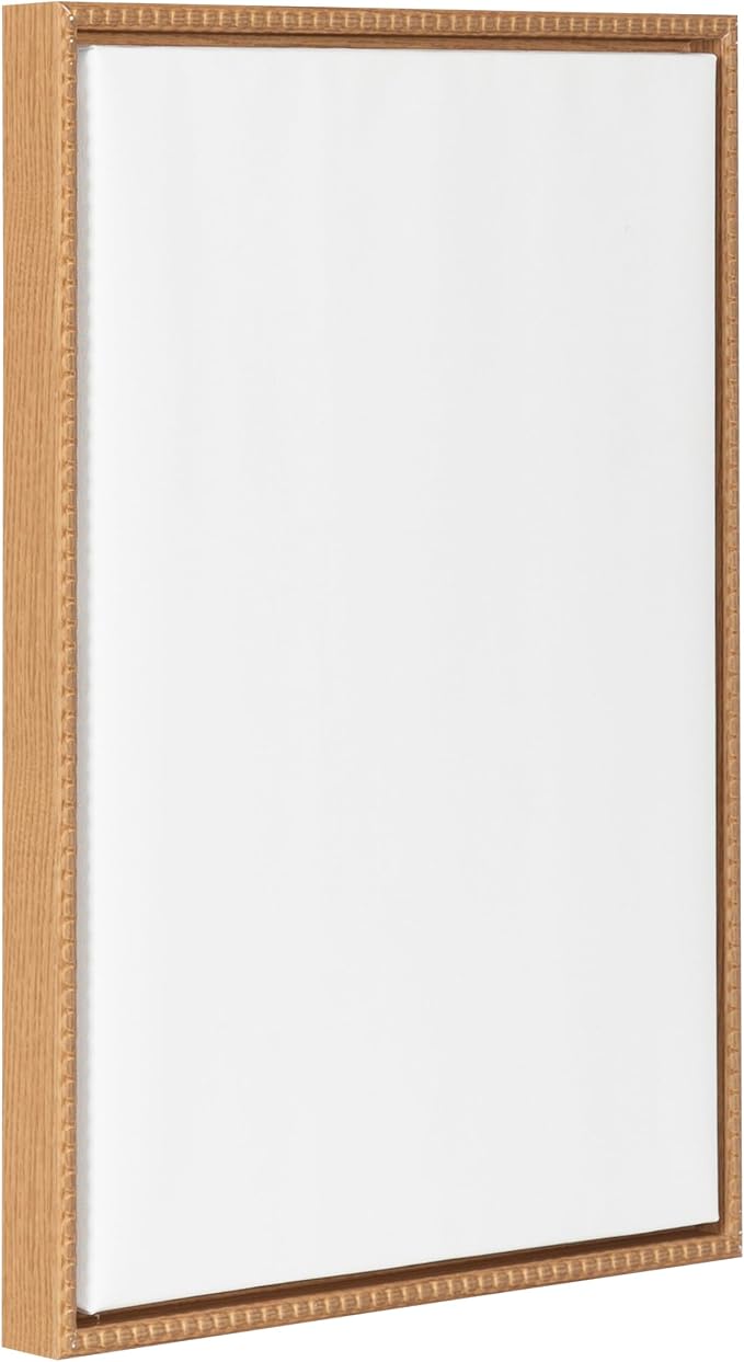 Kate and Laurel Sylvie Blank Framed Canvas Wall Art, 18x24 Natural Beaded, Vintage Modern Empty Canvas for Paint-Your-Own Art, Ready to Paint Premium Canvas Already Framed
