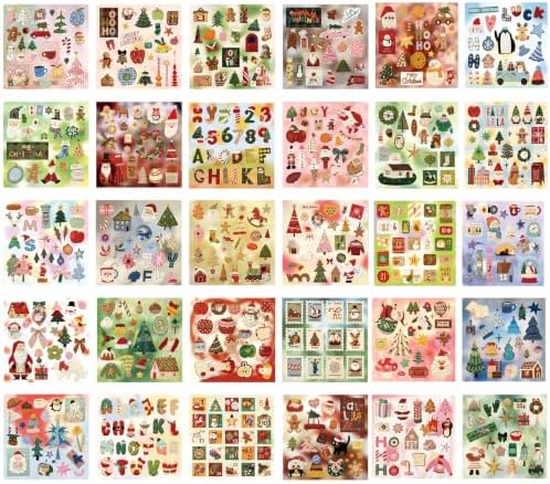 750 Pcs Stickers for Scrapbooking,Christmas Self-Adhesive Scrapbook Sticker