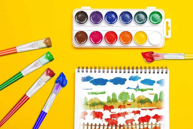 10Pcs Paint Brushes for Kids, Anezus Kids Paint Brushes Toddler Large Chubby Brushes Round and Flat Preschool Painting Brushes for Washable Paint Acrylic Paint (Pack of 2)