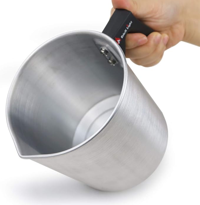 EricX Light Candle Making Pouring Pot,2 pounds,Double Boiler Wax Melting Pot,Dripless Pouring Spout & Heat-Resisting Handle Designed,Aluminum Construction Candle Making Pitcher