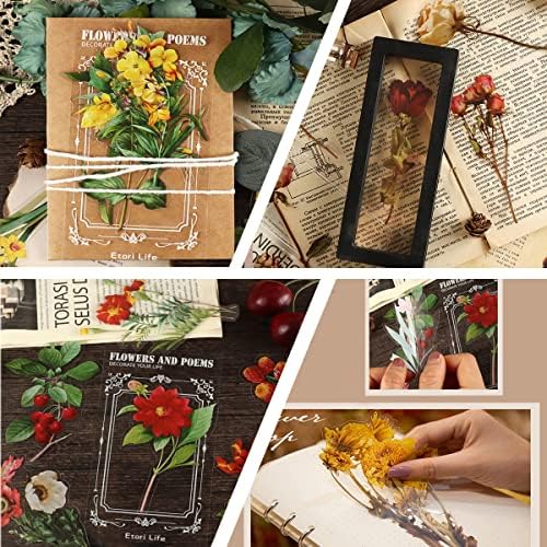 BLEDS 141 PCS Scrapbook Stickers Supplies, 120 PCS Nature Flower Self-Adhesive Stickers Plus 21PCS Big Size Scrapbooking Stickers Journaling Kit for Junk Journal Craft Card Making Decorative