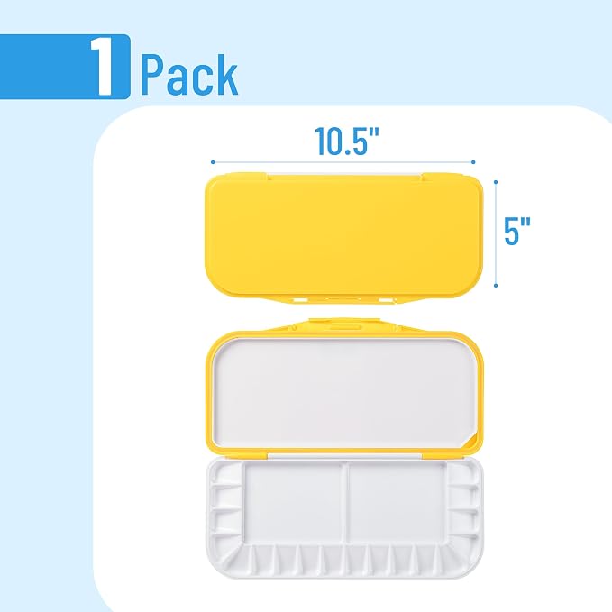 Mr. Pen- Airtight Watercolor Palette with Lid, 18 Wells & 2 Mixing Areas (Pack of 2)