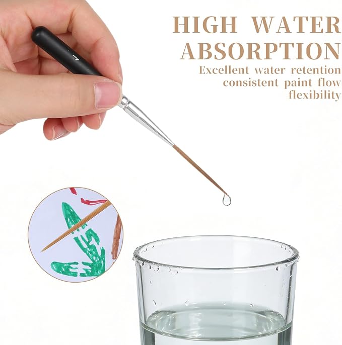 5 Pcs Long Liner Brushes Detail Paint Brushes Extra Long Fine Point Tip Pinstriping Scroll Outlining Brush for Artists Beginners Watercolor Acrylic Painting Marking Outlining Filling Creating Edge
