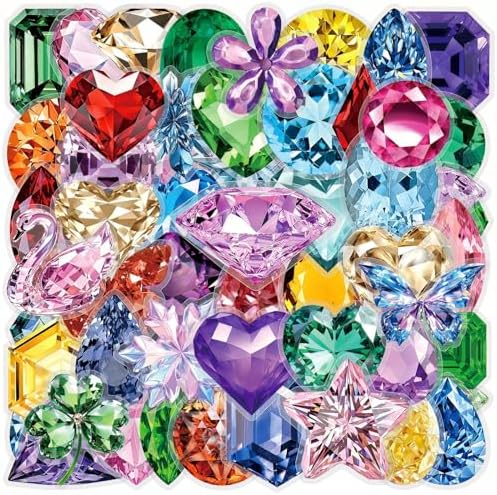 50PCS Glitter Gem Rhinestone Stickers