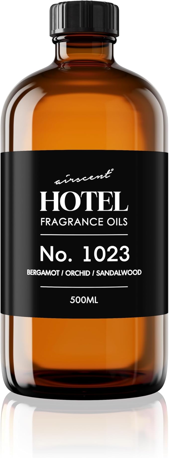 AirScent Hotel Diffuser Oil No. 1023 - Baccarat Hotel Inspired - 500 mL | Bergamot Orchid Sandalwood - Fragrance Oil for Ultrasonic and Waterless Diffusers and Crafting - 16.9 fl oz Glass Bottle