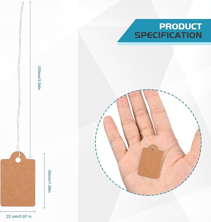 220 Pack Kraft Gift Tags with String Attached Marking Display Labels