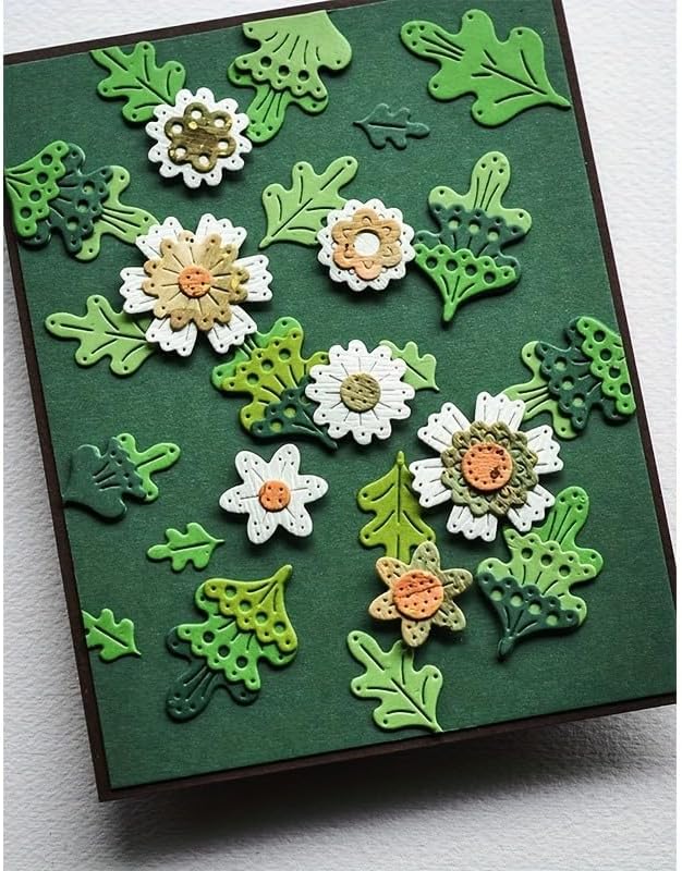 Lapoo Flowers Cutting Die for Scrapbooking - Durable Metal Cutting Die for DIY Scrapbook Photo Album Decorative Paper Card, Metal Card Making Supplies (Colorful Small Flowers 3.7 x 2.6 in)