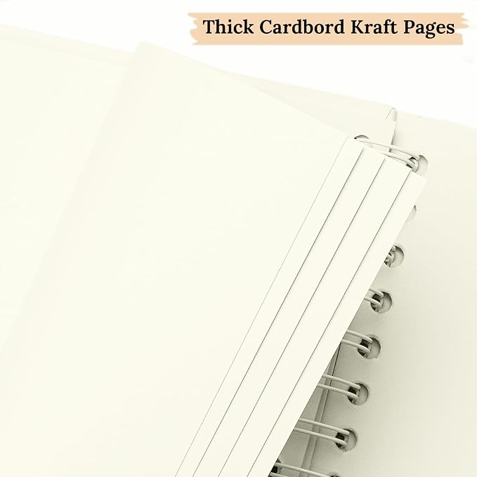 Scrapbook Photo Album 10"x10" 20 Sheets 40 Pages Hardcover Kraft Paper