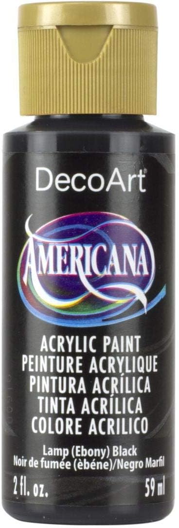 DecoArt Americana Acrylic Paint, 2-Ounce, Lamp Black (DAO67-3)