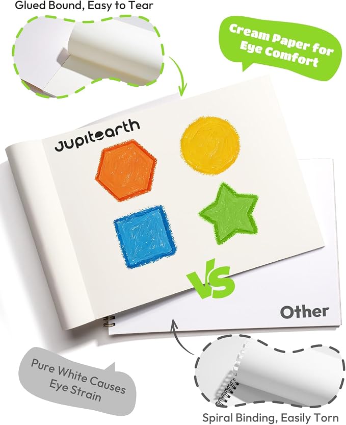 JUPITEARTH Drawing Pad for Kids 9x12 Inch 3-Pack 150 Sheets
