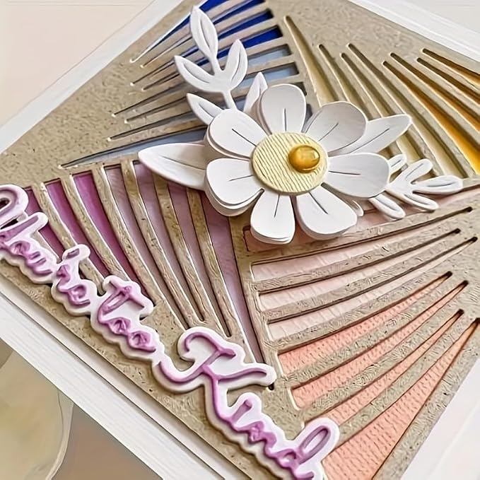 Lapoo Geometric Cutting Die for Scrapbooking - Durable, Metal Cutting Die for DIY Scrapbook Photo Album Decorative Paper Card, Card Making Supplies (Diagonal Background Frame 3.9 x 3.9 in)