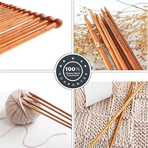 Fairycece Bamboo Knitting Needles Set, 11 Pairs for Beginners