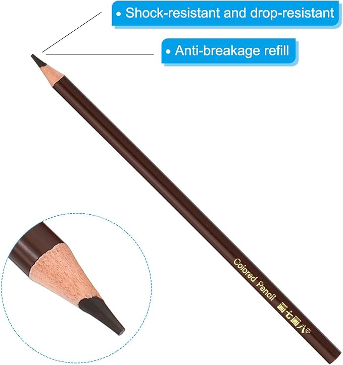 PATIKIL Coffee Colored Pencils Set,12 Pcs Oil Color Pencils Wooden Coloring Drawing Pencil for Artists Art Painting