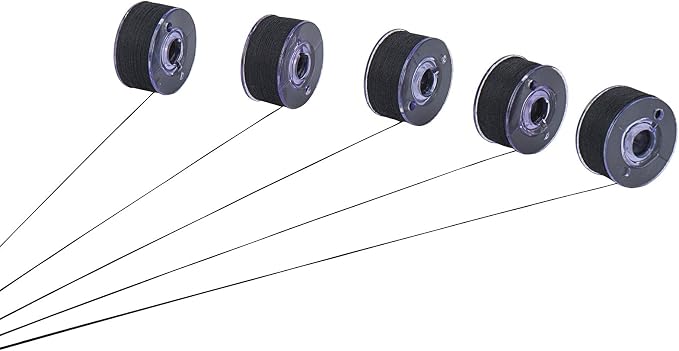 Simthread 144pcs Size A SA156 90WT Prewound Bobbin Thread - Black