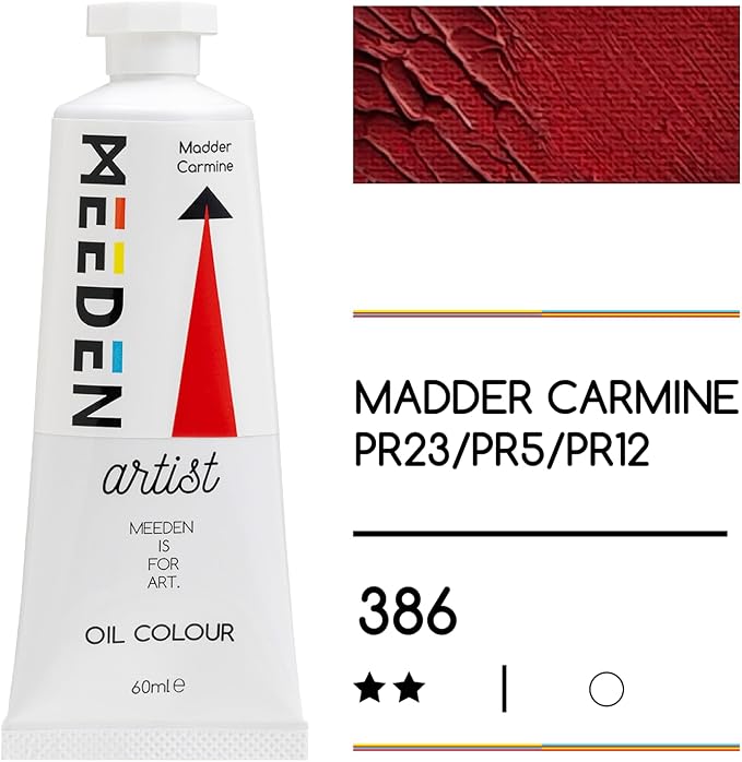 MEEDEN Artist Grade Oil Paint: Madder Carmine - 60ml/2oz Tube | Professional Art Paints and Supplies for Canvas Painting