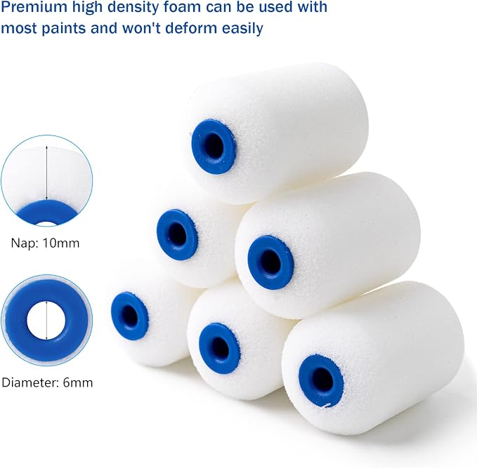 Mister Rui 2 Inch Foam Roller Kit 10-Pack for Touch-Ups