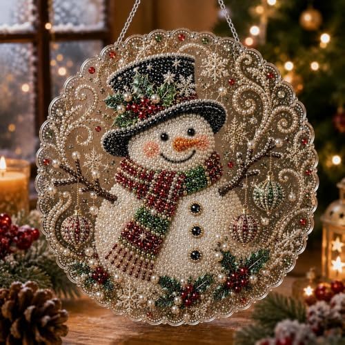 Christmas Pearl Diamond Painting Suncatcher Kit, DIY Bead Craft (#C)