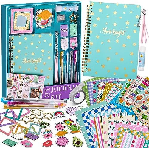 DIY Journal Kit for Girls, Scrapbook & Diary Supplies Set, Birthday Gifts for Teen Girls Craft Sets - Unleash Creativity Journaling Art Crafts Kit - Ideal Gifts for 8 9 10 11 12 13 14 Year Old Girl
