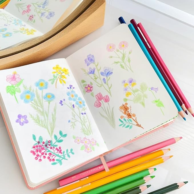 5.7x4.1in Hardcover Blank Sketchbook for Drawing 180gsm 96Pages,Pink