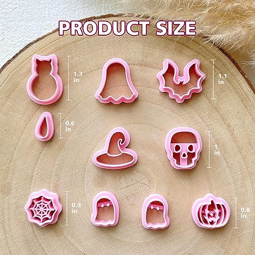KEOKER Halloween Clay Cutters, Clay cutters for Halloween Earrings Making, 10 Shapes Halloween Clay Earrings Cutters, Halloween Polymer Clay Cutters (Earrings Clay Cutters 1)