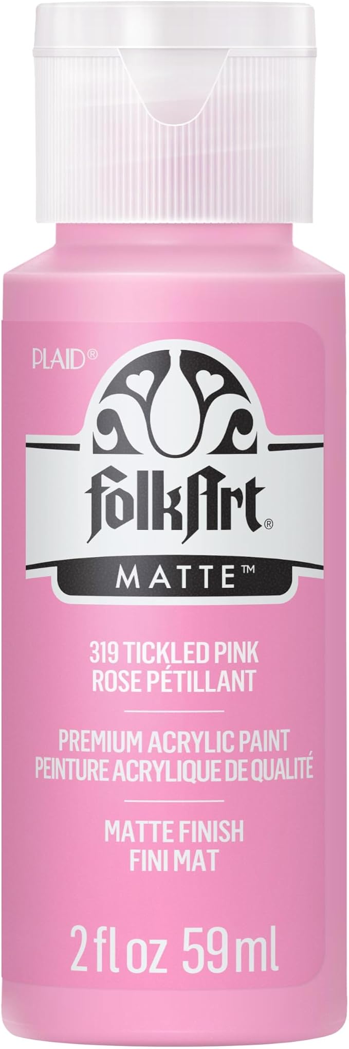 FolkArt Acrylic Paint in Assorted Colors (2 oz), 319, Tickled Pink