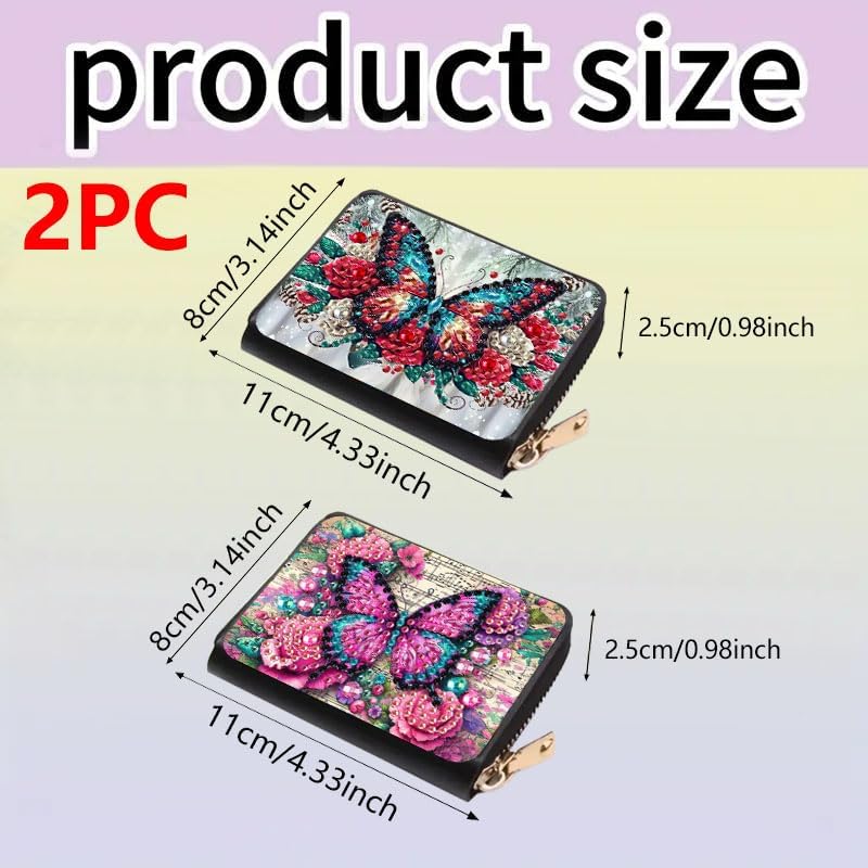 DDGYP 2PCS DIY Diamond Painting Wallet Making Kit,3.14 * 4.33 * 0.98in