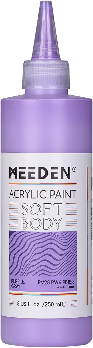 MEEDEN Purple Gray Acrylic Paint: Matte Finish 250ml/8.45oz Soft Body