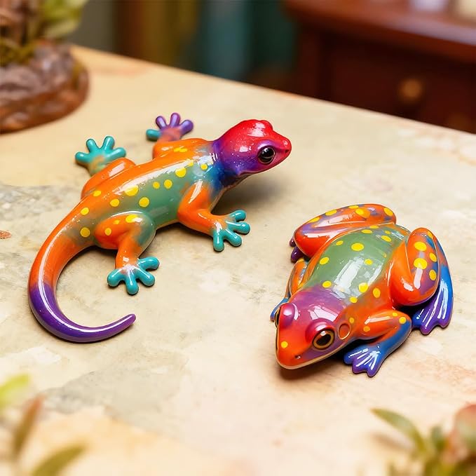 Animal Resin Molds 3ps Turtle Frog and Lizard Shapes Silicone Molds for Epoxy Resin 3D Lifelike Animal Molds DIY Art Craft Resin Casting Home Decoration