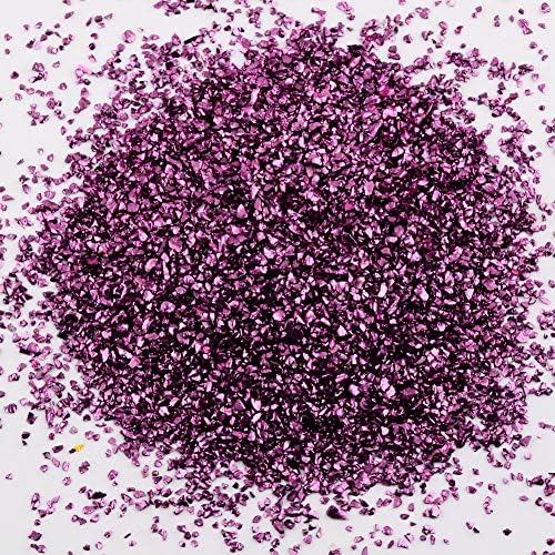 Crushed Glass Irregular Metallic Chips Sprinkles Glitter Light Purple 100g 2-4mm for Nail Arts Craft DIY Vase Filler Epoxy Resin Mold Scrapbooking Jewelry Making Decoration (Light Purple, 2-4mm)