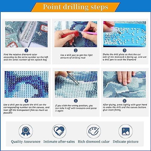 MBNTJHT Waterfall Landscape Diamond Art Kits for Adults,DIY Purple Aurora Diamond Painting Kits for Beginners,5D Full Round Drill Gem Art Painting Crafts for Home Wall Decor 12x16 Inch.