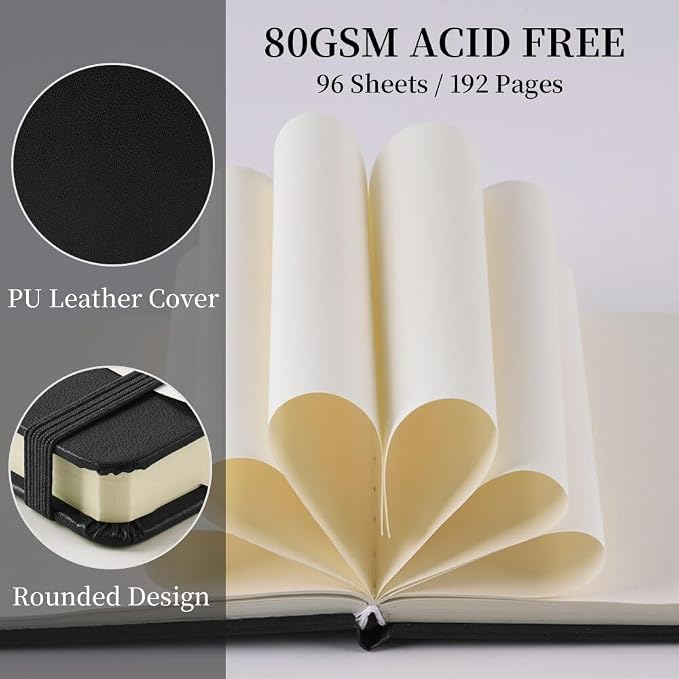5x5 Pocket Sketch Book,80gsm Hardcover Art Sketchbook for Drawing Journal