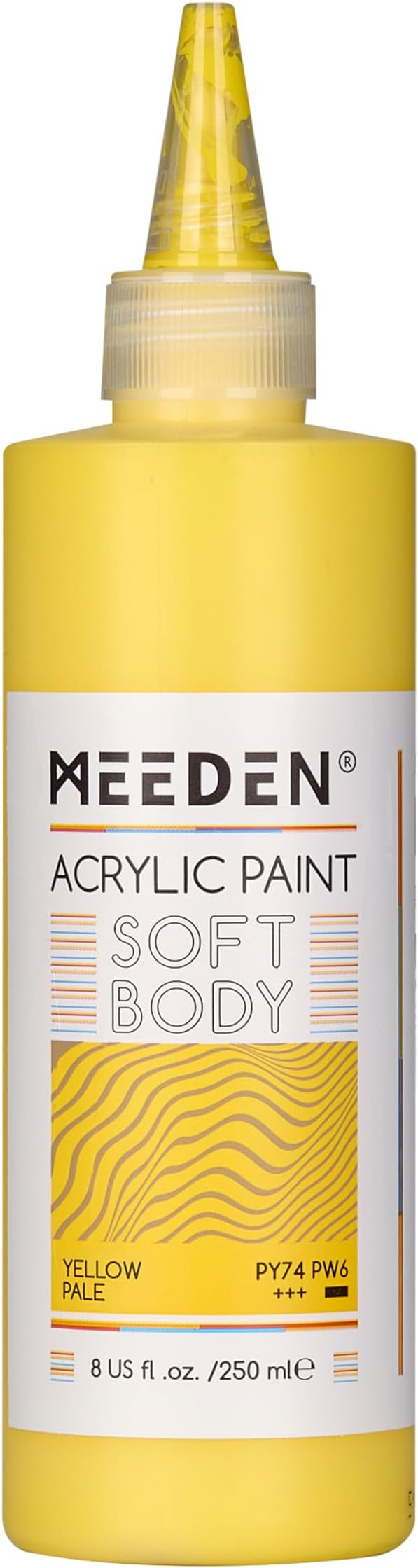 MEEDEN Soft Body Acrylic Paint: Yellow Pale Matte Finish 250ml/8.45oz