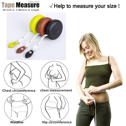 Sewing Tape Measure, Medical Body Cloth Tailor Craft Dieting Measuring Tape, 60 Inch/1.5M Dual Sided Retractable Ruler with Push Button Round(1 Pack, Blue)