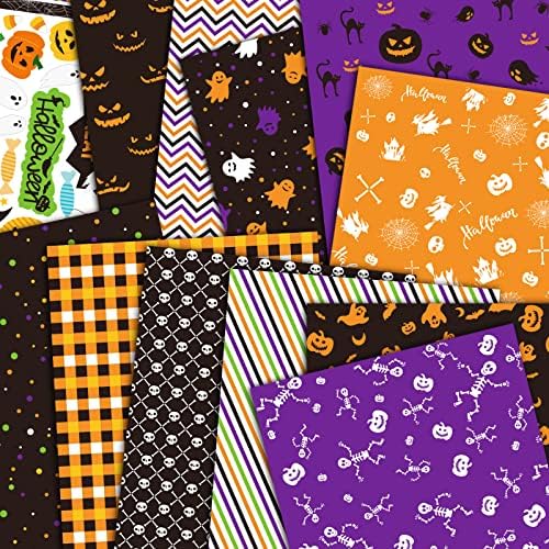 MIAHART 30 Sheet Halloween Pattern Paper Set A4 Size Decorative Craft Paper Origami Paper for Card Making Scrapbook,12 Designs