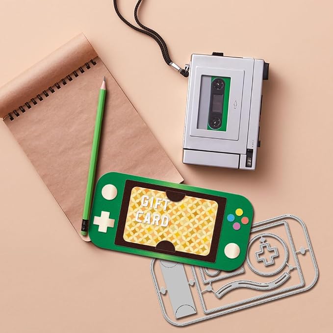 GLOBLELAND Game Console Gift Card Holder Cutting Dies for Card Making Game Machine Cut Die for DIY Scrapbooking Journal Embossing Paper Craft Decor