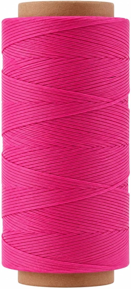 Mandala Crafts 150D 0.8mm Magenta Flat Waxed Thread for Leather Sewing