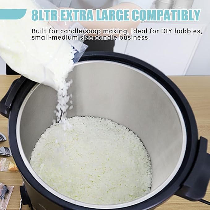 TOAUTO 16Lbs Large Wax Melter for Candle Making, Electric Wax Melting Container Holds 16Lbs Melted Wax with Heating Core Spout & Bottom Design for Commercial Candle Business