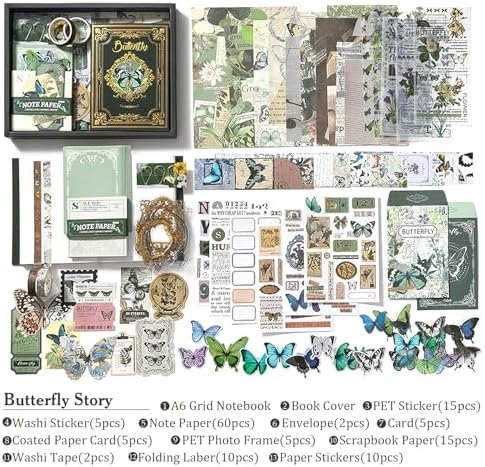 Scrapbook Supplies Kit, Vintage Junk journaling Supplies, Scrapbooking Kit