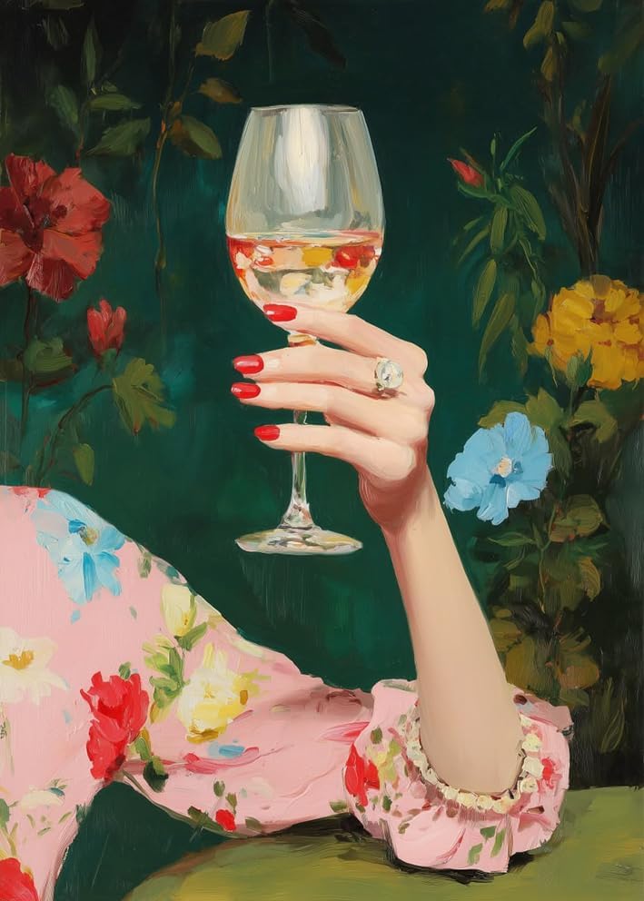 Vintage wine glass Diamond Art Kits for Adults, Diamond Painting Kit Adults for Beginners, Round 5D DIY Dimond art,Full Drill Painting Kit Art and Crafts for Adults Home Wall Decor【11.8x15.7inch】